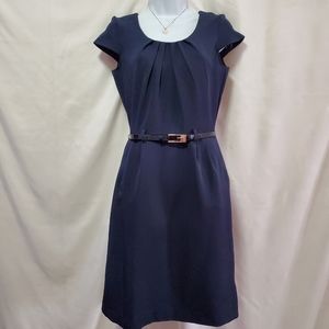 Olivia Matthews Navy Blue Belted Dress
